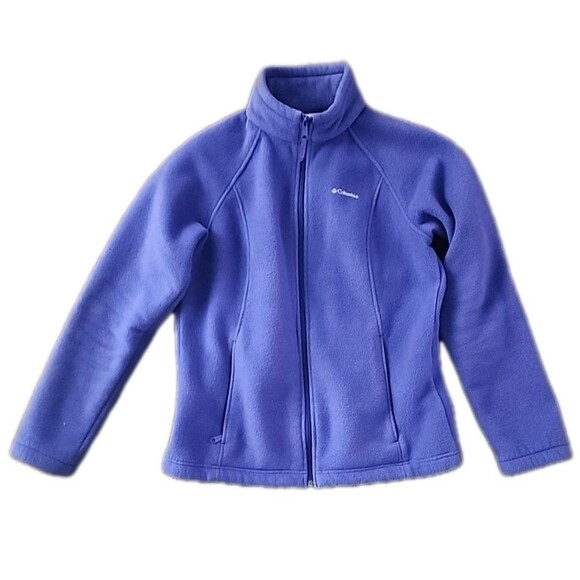 Columbia Jacket Women's Size Large Full Zip Fleece Purple with Zippered Pockets - Picture 1 of 8
